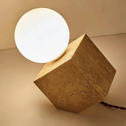 Lampe de chevet en travertin naturel – Design minimaliste