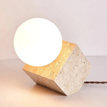 Lampe de chevet en travertin naturel – Design minimaliste