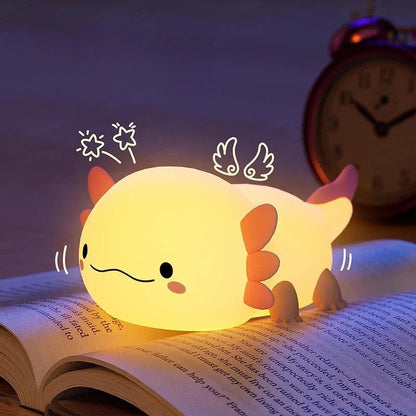 Veilleuse Axolotl en Silicone – Lumière Douce pour Enfant