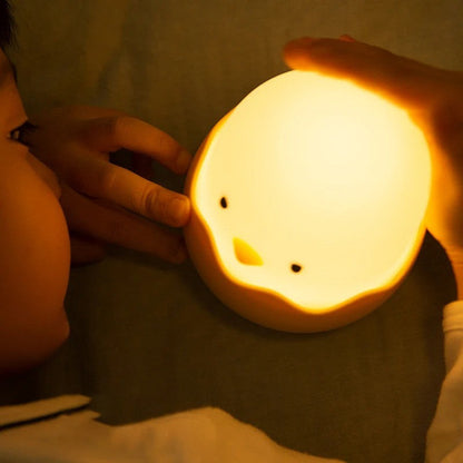 Veilleuse Bébé Silicone Poussin – Lumière Douce et Sécurisée