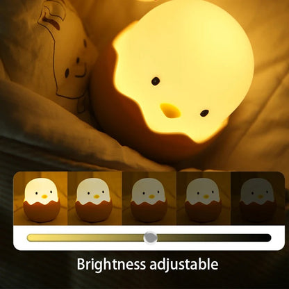 Veilleuse Bébé Silicone Poussin – Lumière Douce et Sécurisée