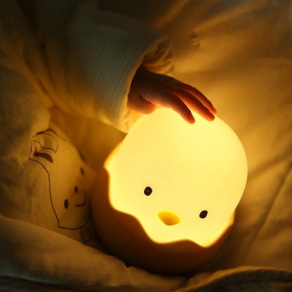 Veilleuse Bébé Silicone Poussin – Lumière Douce et Sécurisée