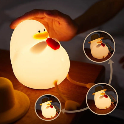 Veilleuse Canard avec Chapeau Amovible pour Enfant