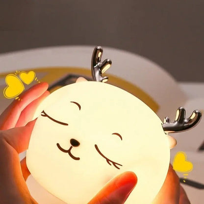 Veilleuse Cerf en Silicone pour Chambre d'Enfant