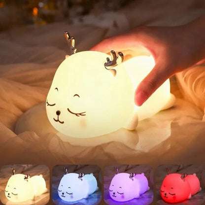 Veilleuse Cerf en Silicone pour Chambre d'Enfant