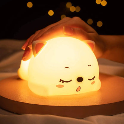 Veilleuse Chat en Silicone – Lumière Douce pour Enfant