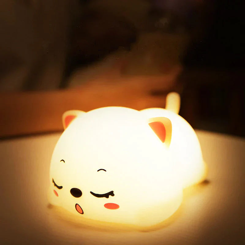 Veilleuse Chat en Silicone – Lumière Douce pour Enfant