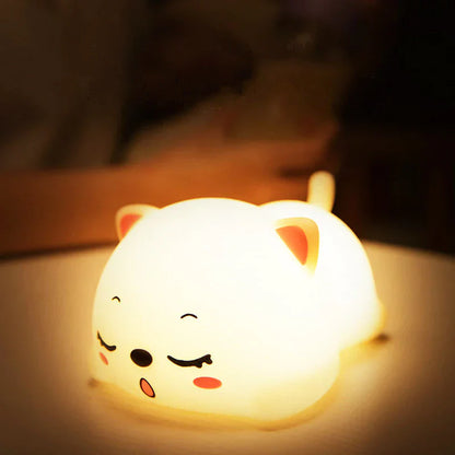 Veilleuse Chat en Silicone – Lumière Douce pour Enfant