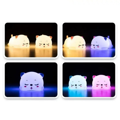 Veilleuse Chat en Silicone – Lumière Douce pour Enfant