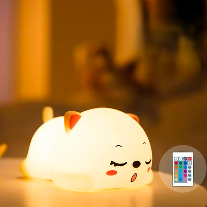 Veilleuse Chat en Silicone – Lumière Douce pour Enfant