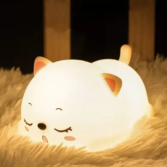 Veilleuse Chat en Silicone – Lumière Douce pour Enfant