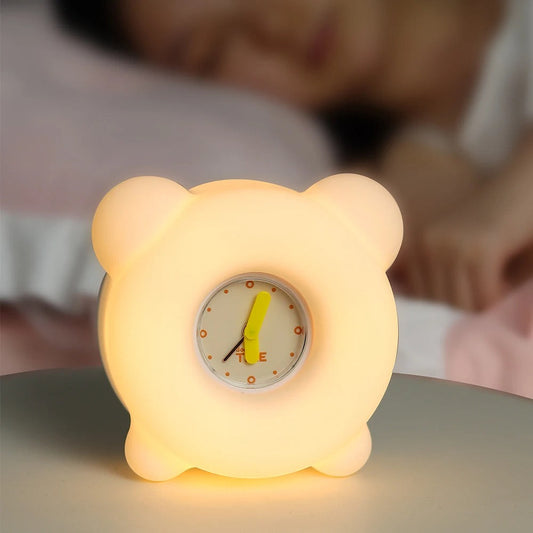Veilleuse Horloge pour Enfant – Lumière Douce et Timer
