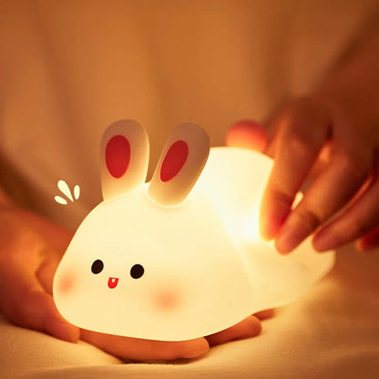 Veilleuse Lapin en Silicone pour Bébé – Rechargeable USB