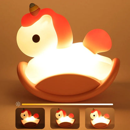 Veilleuse Licorne Bébé en Silicone – Lumière Douce