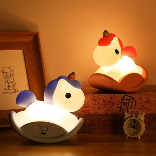Veilleuse Licorne Bébé en Silicone – Lumière Douce