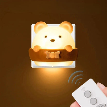 Veilleuse Murale Bébé en Forme d'Ours avec Télécommande
