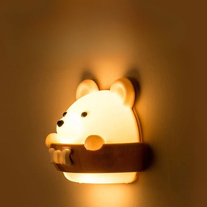Veilleuse Murale Bébé en Forme d'Ours avec Télécommande