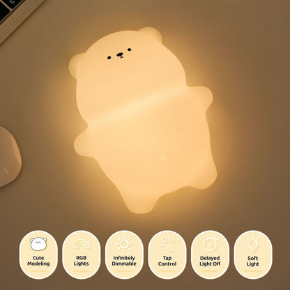 Veilleuse Ours en Silicone – Lumière Douce pour Enfant