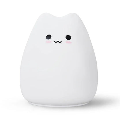 Veilleuse Chat Silicone 7 Couleurs à Piles