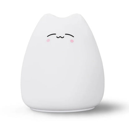Veilleuse Chat Silicone 7 Couleurs à Piles