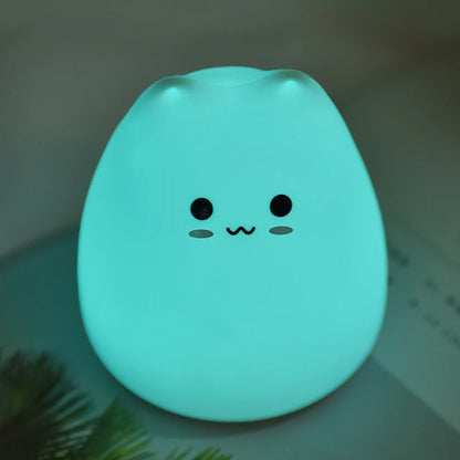 Veilleuse Chat Silicone 7 Couleurs à Piles