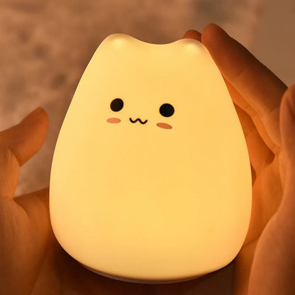 Veilleuse Chat Silicone 7 Couleurs à Piles