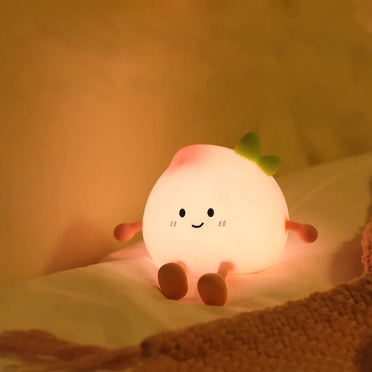 Veilleuse Bébé en Silicone Souple avec Timer