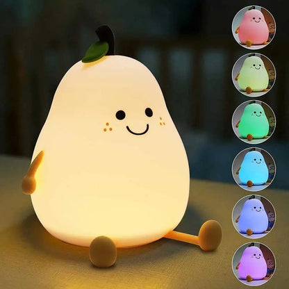 Veilleuse Poire en Silicone pour Enfant – Multicolore