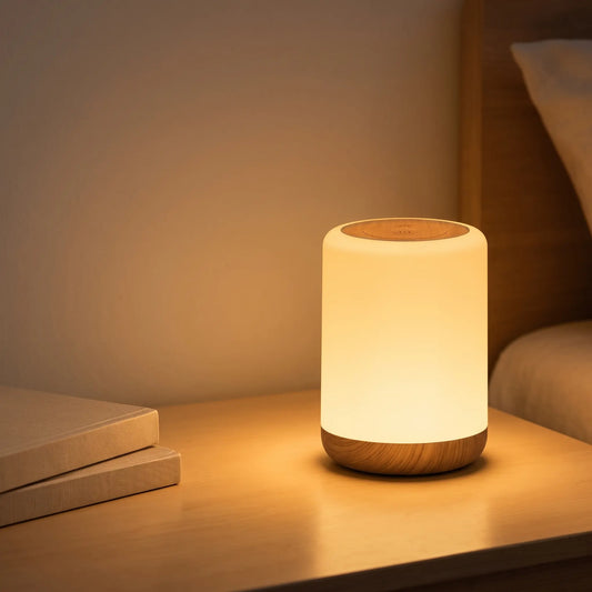 Veilleuse LED Tactile Rechargeable – Lampe de Chevet Blanc Chaud et RGB